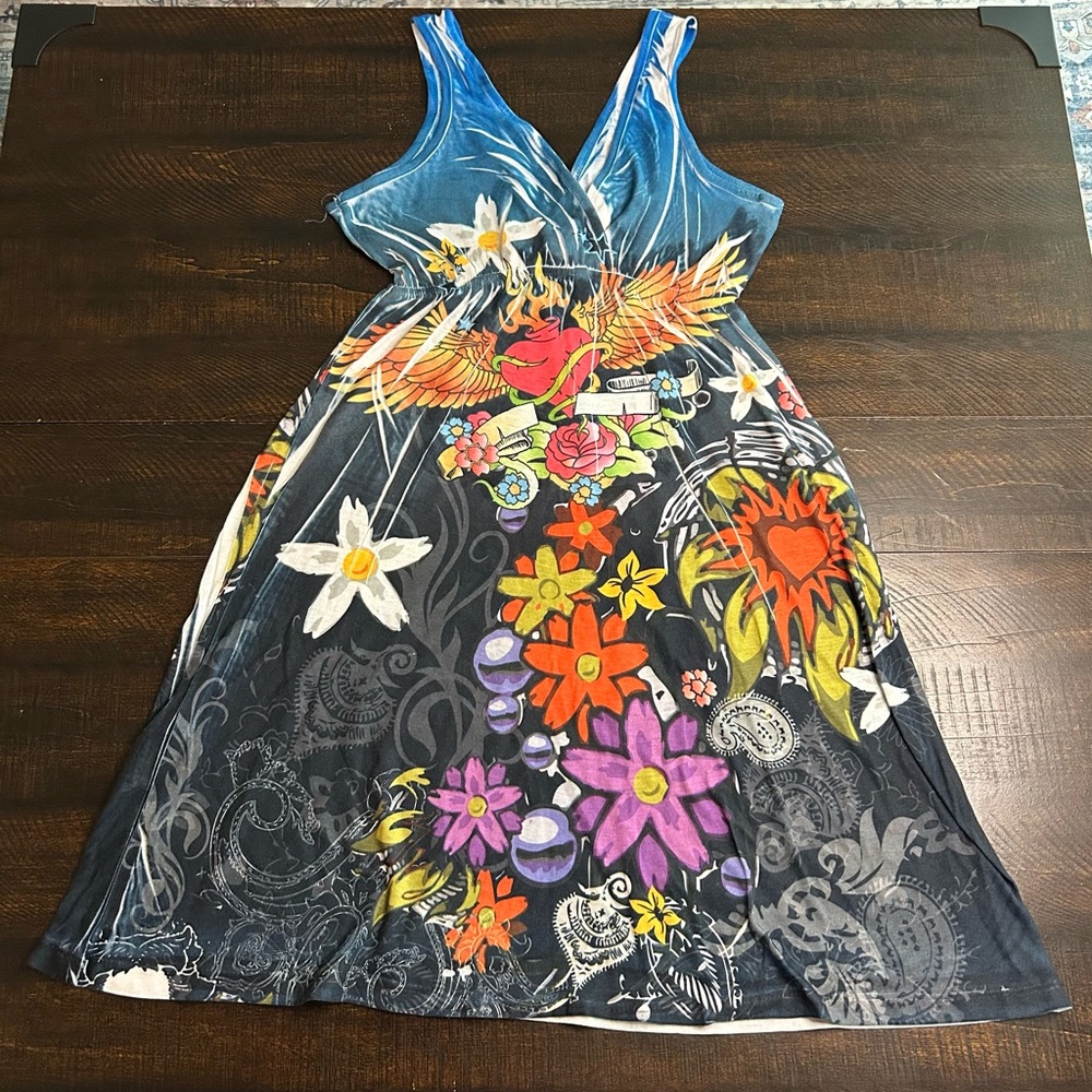 Y2K Shoreline Blue Floral Backless Dress